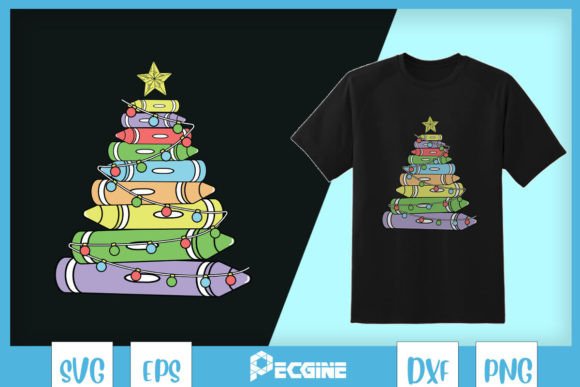 Christmas Tree Crayons Teacher Graphics for Crafts