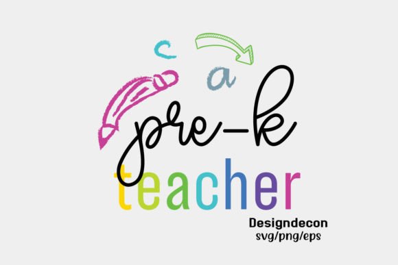 Pre-k Teacher Watercolor Retro Svg for Crafts & Graphics