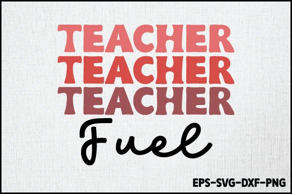 Retro Teacher Fuel SVG for Crafts & Graphics
