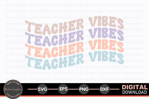 Retro Teacher Vibes Graphics for Crafts