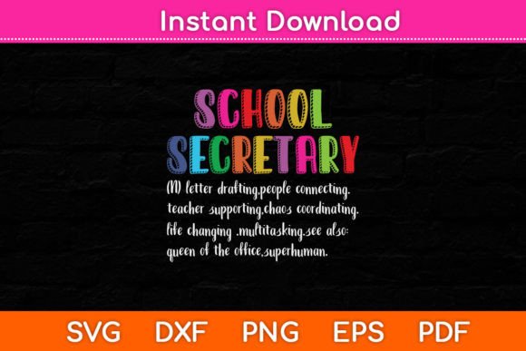 School Secretary Graphics for Crafts