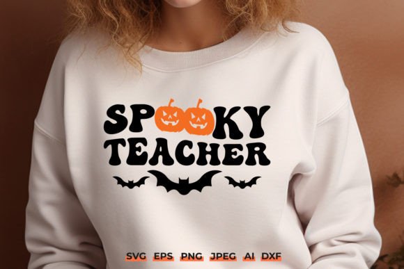 Spooky Teacher Halloween Retro SVG: Graphics & Crafts