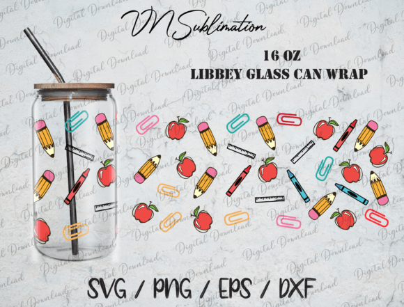 Teacher Glass Can SVG for Crafts & Graphics